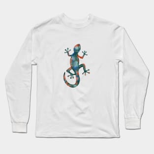 Cute watercolor gecko lizard Long Sleeve T-Shirt